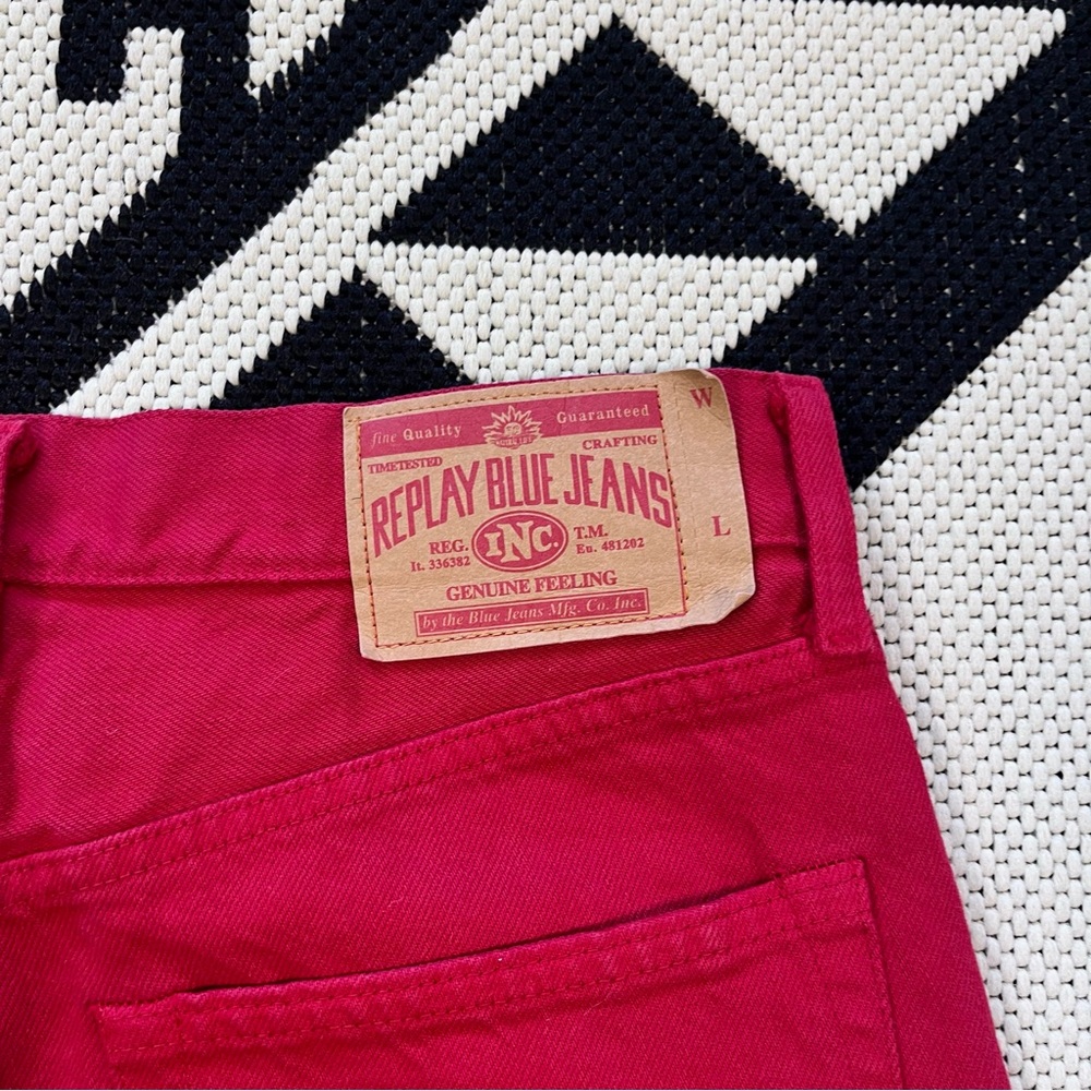 Replay Vintage M909 Straight Leg Jeans in Red Size 31 Waist - Picture 9 of 12
